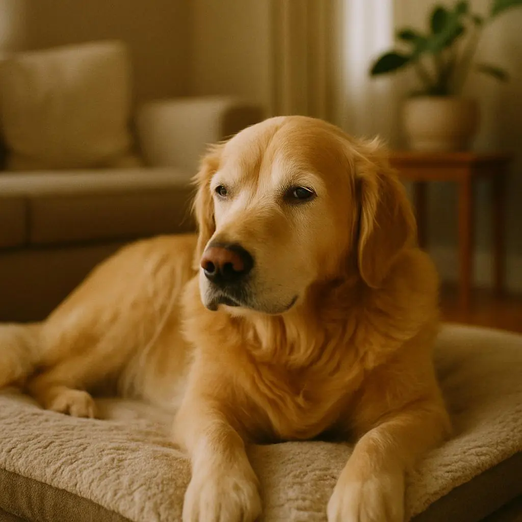 Senior dog enjoying healthy aging